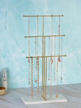 Подставка для ожерелья с мраморной основой, стойка для украшений, серьги, браслет, Стеллаж для хранения
