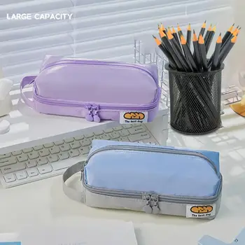 Практичный пенал с несколькими отделениями, многоразовая канцелярская сумка, двухслойная сумка для хранения ручек для детей