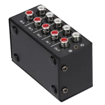 Регулятор громкости Металлический корпус 4 канала HiFi Sound Аудиомикшер для караоке