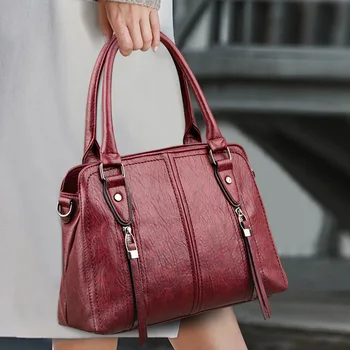 Роскошные женские сумки, большая вместительная однотонная сумка-мессенджер, мягкая кожаная сумка-тоут, простая женская сумка через плечо, сумки для покупок