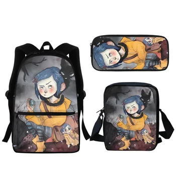 Студенческий рюкзак с принтом Коралины в стиле аниме, подарок 