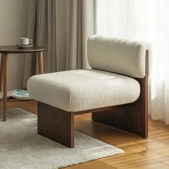 Японские стулья для гостиной из массива дерева, мебель для гостиной в стиле ретро, Диван для спальни, Балкон, Ленивый диван-кресло для отдыха из бархата ягненка