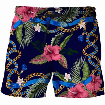 женские и мужские пляжные брюки, быстросохнущие шорты для серфинга, летние шорты с красными цветами 2022, одежда harajuku, шорты больших размеров